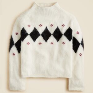 J crew Brushed cashmere 2025 Rollneck™ sweater in argyle